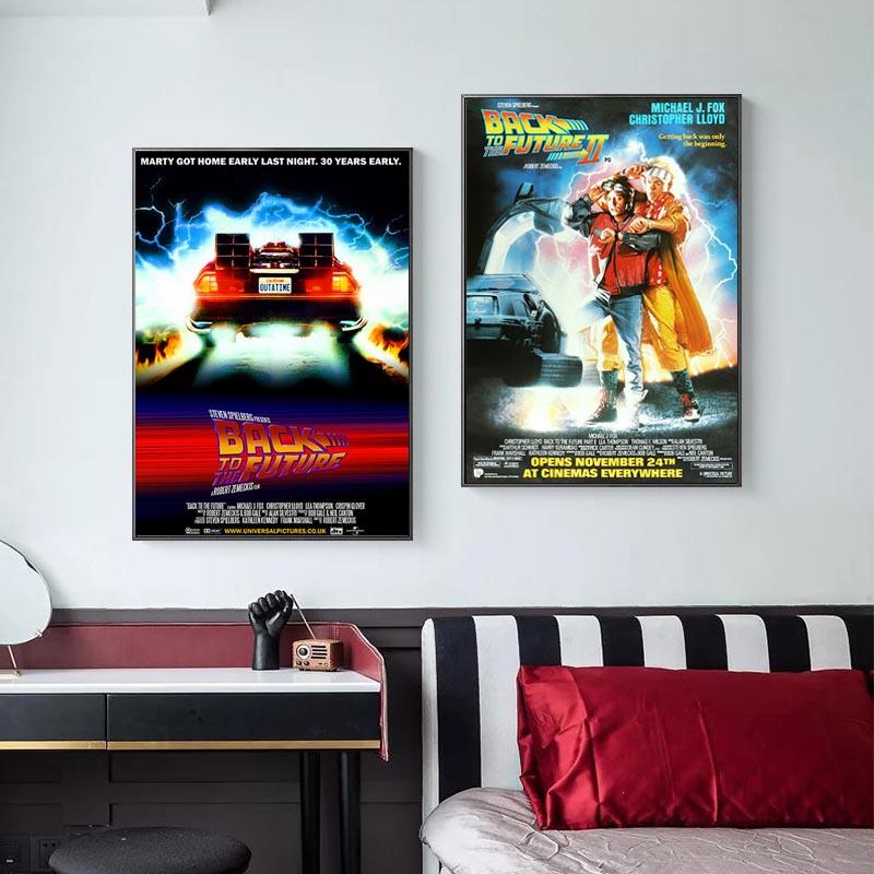Klassischer Film Zurück in die Zukunft Auto Poster Kunst Malerei Leinwand Poster Druck Bild Moderne Heimdekoration Farben Kein Rahmen