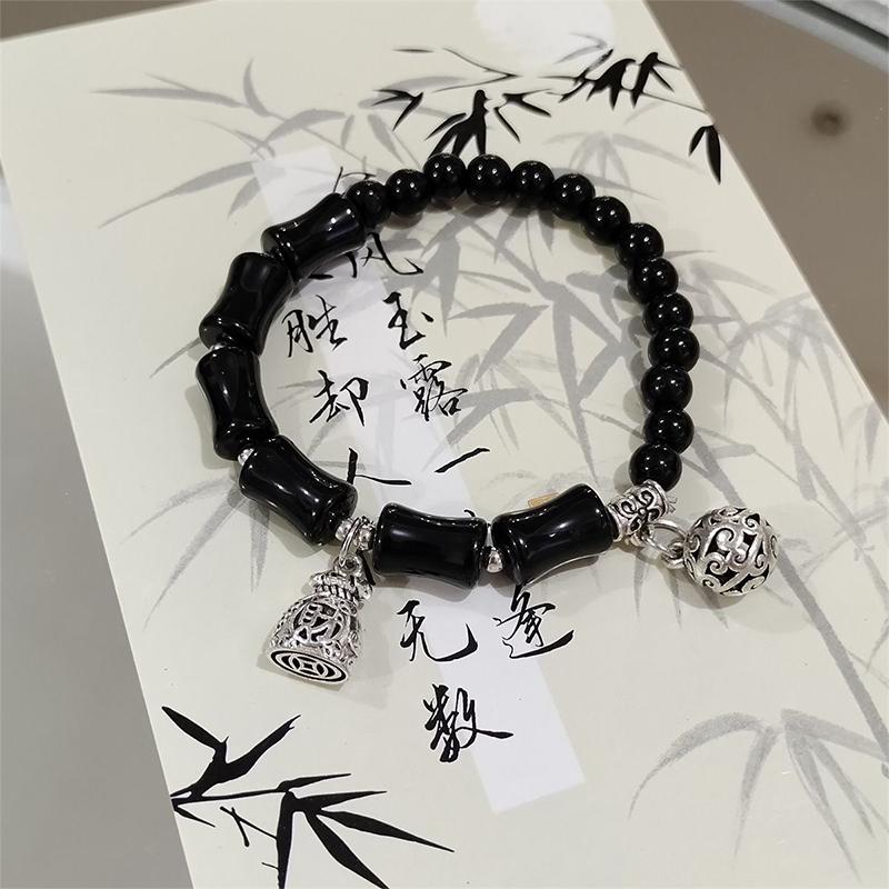 

Chinese Style Fortune Turns Retro Bamboo Bell Bracelet For Women Jewely Party Gifts A4