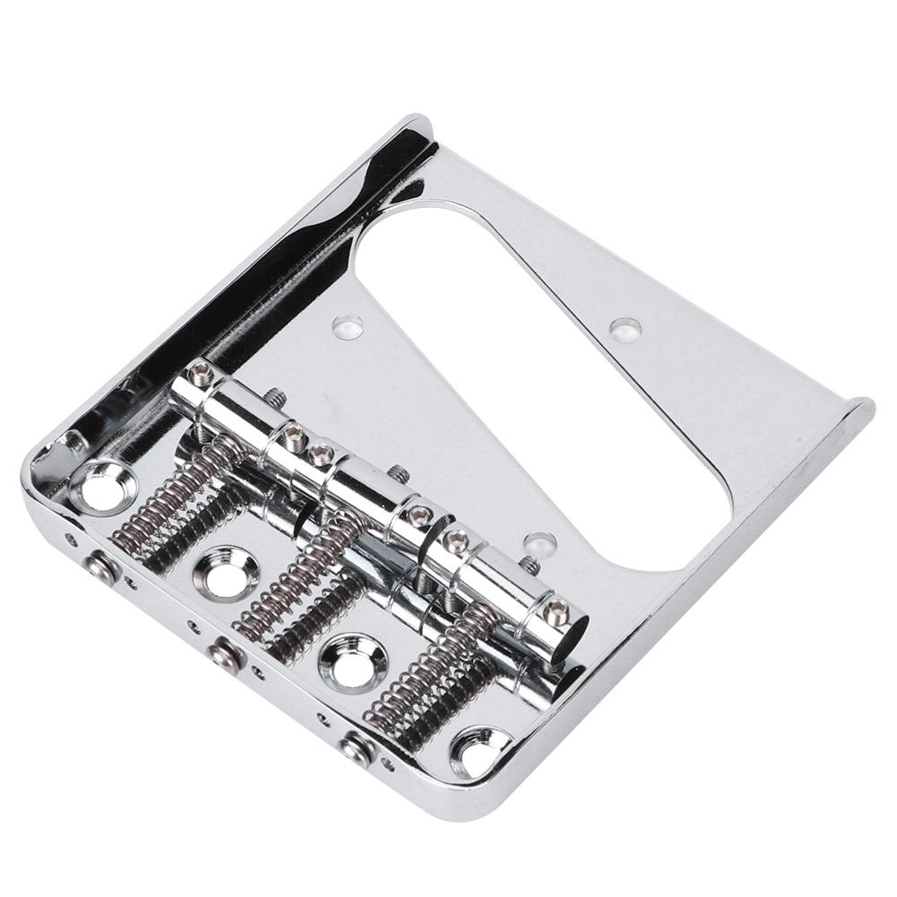 Electric Guitar Saddle Bridge 3‑Saddle Fixed for TL Set Replacement Electric InstrumentSilver