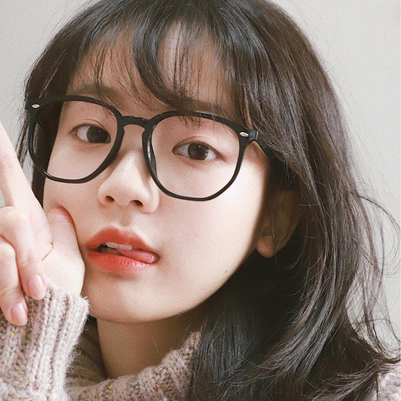 Anti-Blue Flat Mirror Plain Artifact Polygonal Glasses Large Frame Glasses