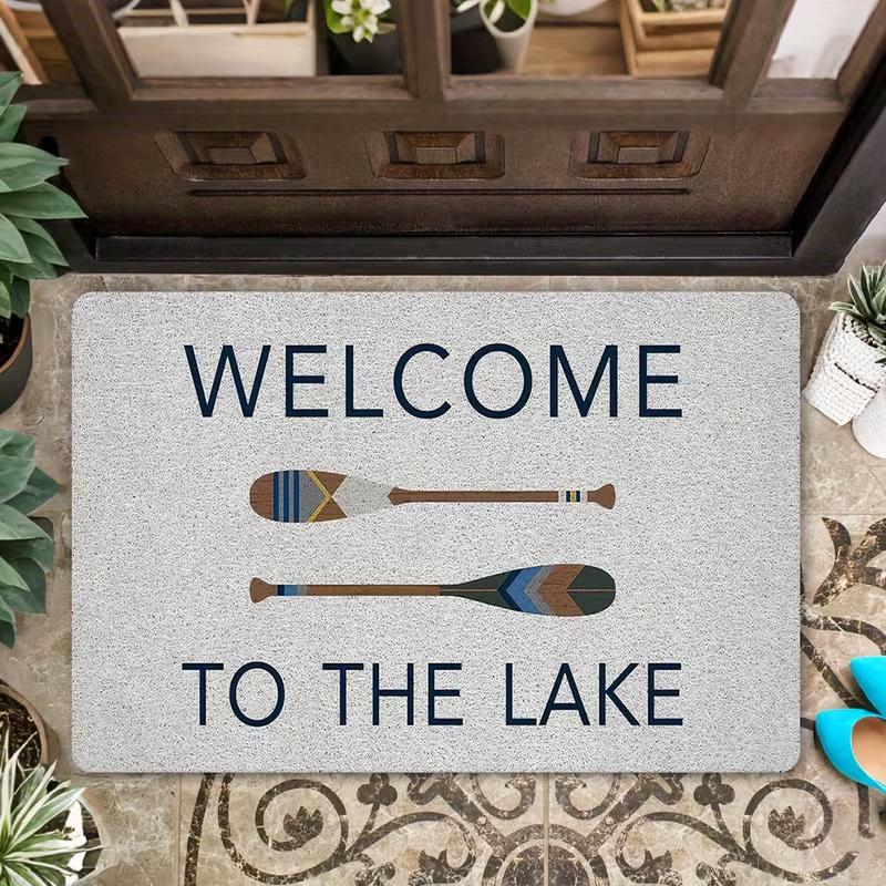 Charming Welcome To The Lake Door Mat Suitable for Entrance Living Room Kitchen with Lake Living Decor Lake House Decoration