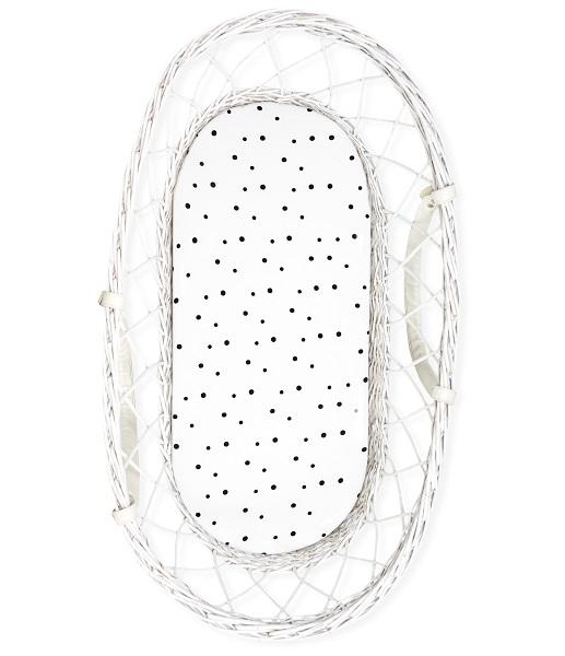 Carrycot Sheet 2-Pack Black Dots/Grey Dots