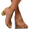 High-heeled sandals for women's spring and summer new style with transparent thick heels and large size outside, wearing cool slippers for women
