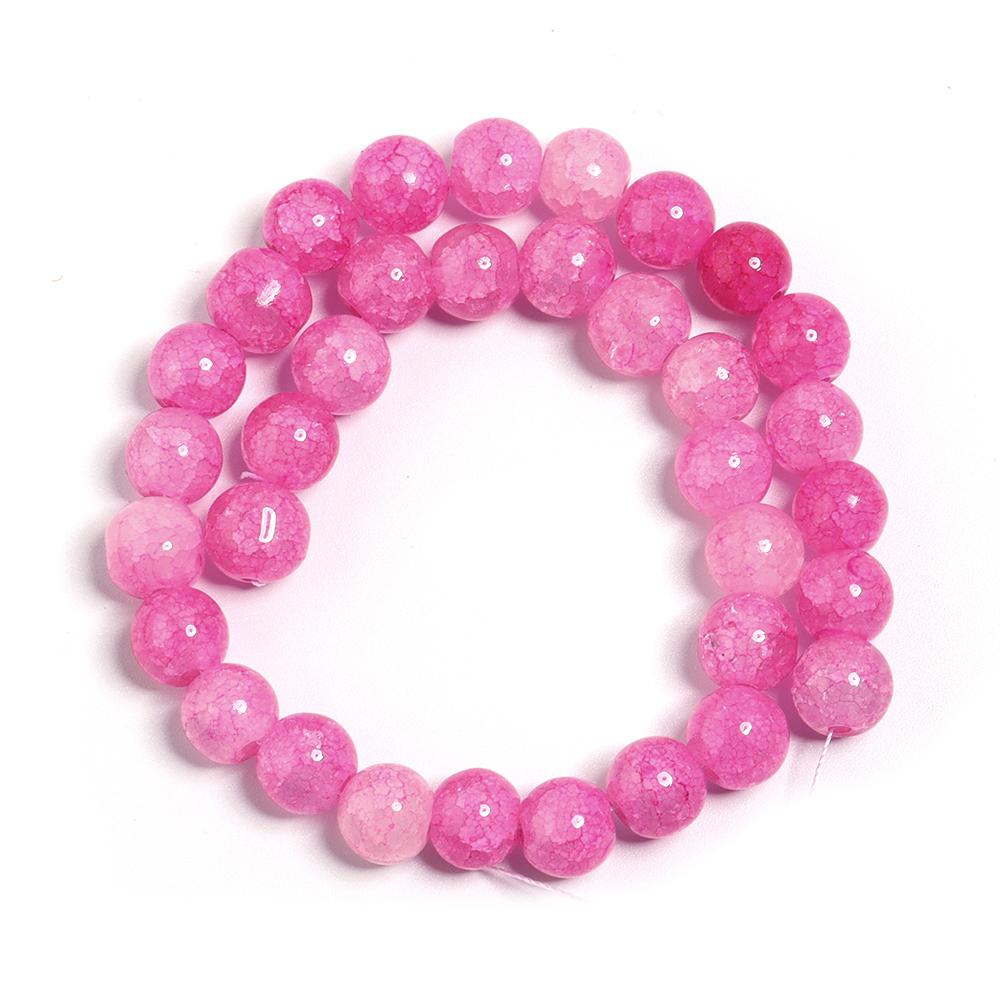1 Strand 8 10mm Glass Floral Beads Colorful Round Loose Spacer Beads For DIY Charms Jewelry Making Bracelet Necklace Accessories