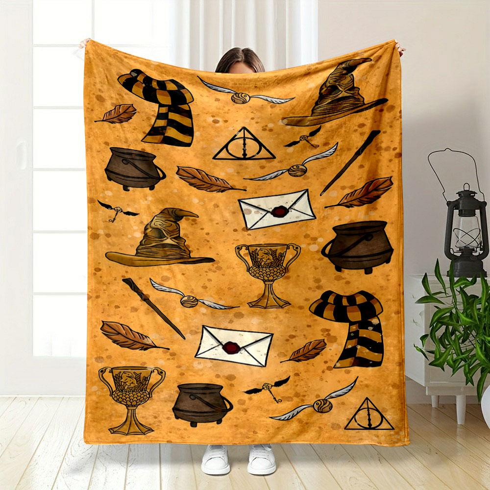 Harry Potter Elements Blanket Bedroom Blanket for Livingroom Couch Lunch Break Soft Cozy Throw for Friend's Festival Gift