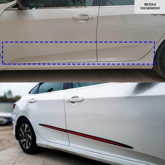4PCS Universal Voll Schwarz Auto Körper/Seite Tür Anti-kollision Anti-scratch Dekoration Schutz Klebestreifen auto