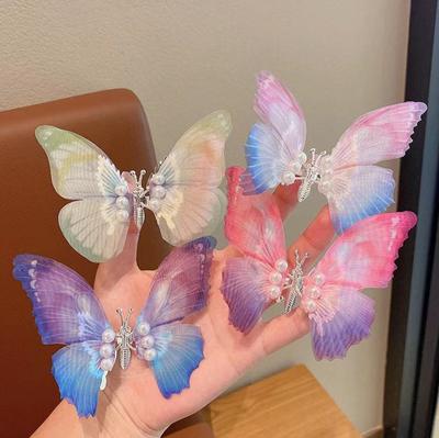 6pcs Colorful Butterfly Hairpins Girl Hair Clips Barrettes Women Sweet Hair Ornament Rainbow Hair Accessories