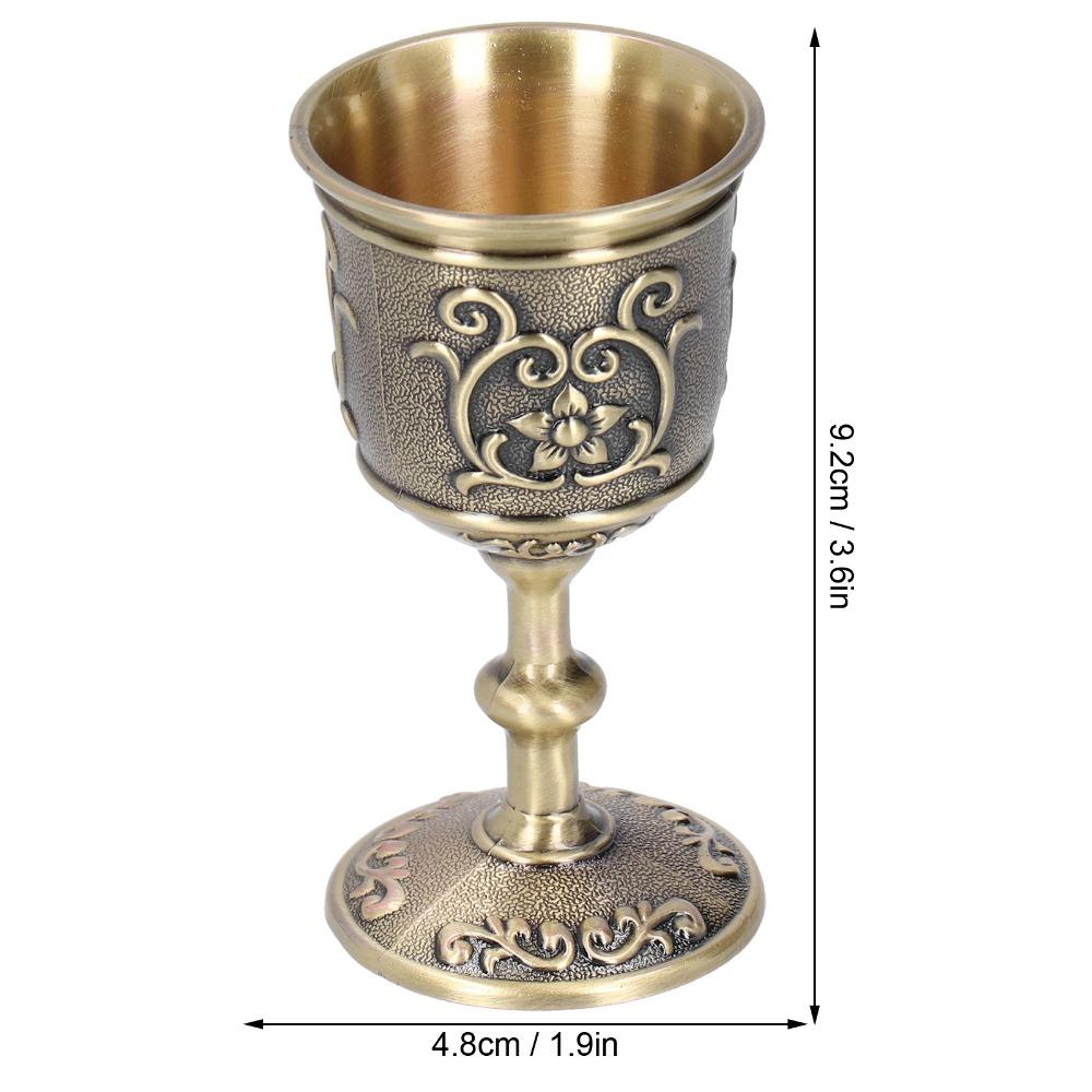 Calice Européen Gravé Métal Coupe à Vin Médiévale Coupes & Calices Coupe à Vin Bronze Pour Bar à Domicile