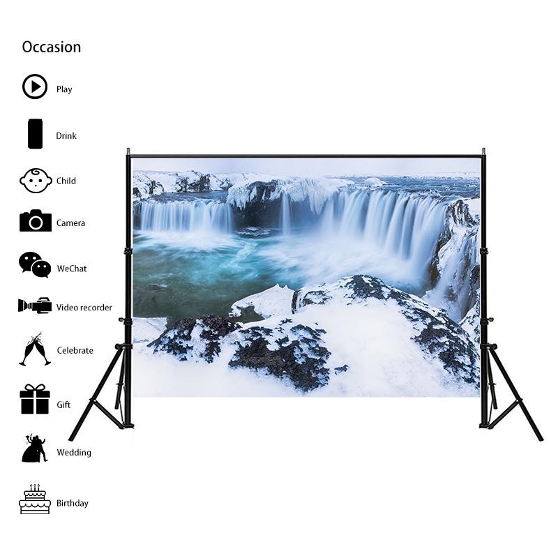 Winter Theme Snow Scene Background Nature Landscape Sky Snowflake Christmas Portrait Prop Party Decoration Banner