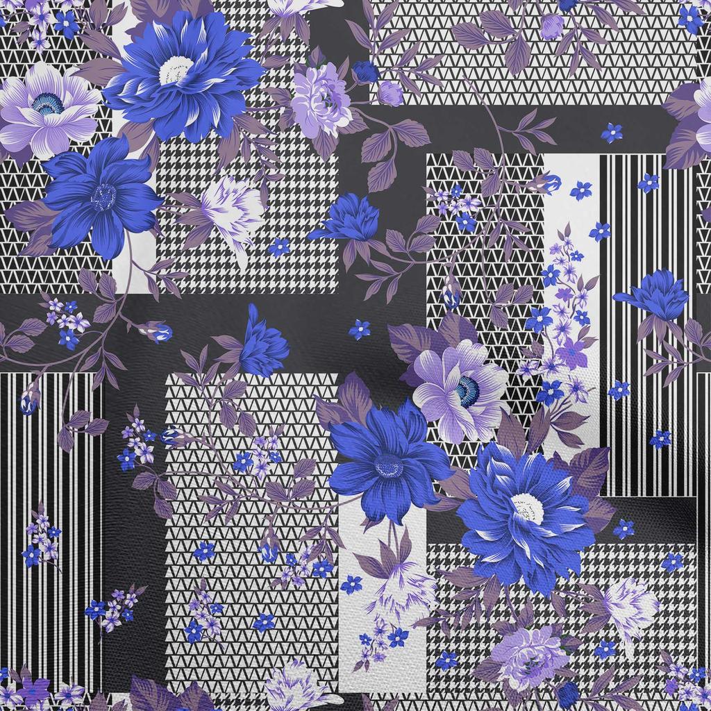 oneOone Cotton Flex Dark Beige Fabric Asian Floral With Geometrical Texture Sewing Craft Projects Fabric Prints By Yard 40 Inch