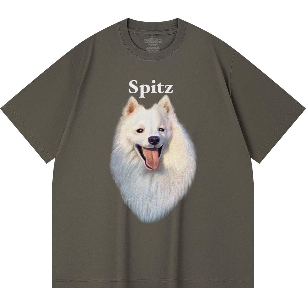 230GSM 100% Cotton T-Shirt Spitz Print Tees Funny Harajuku Style Combed Cotton Tshirt