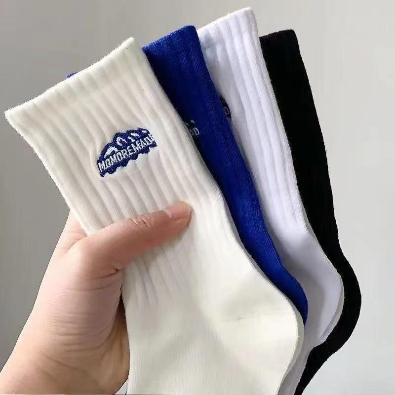 5 Pairs of Sports Socks for Men and Women with The Same Paragraph Thin Spring, Summer and Autumn Models of Mid-calf Socks Embroidery Socks Sports