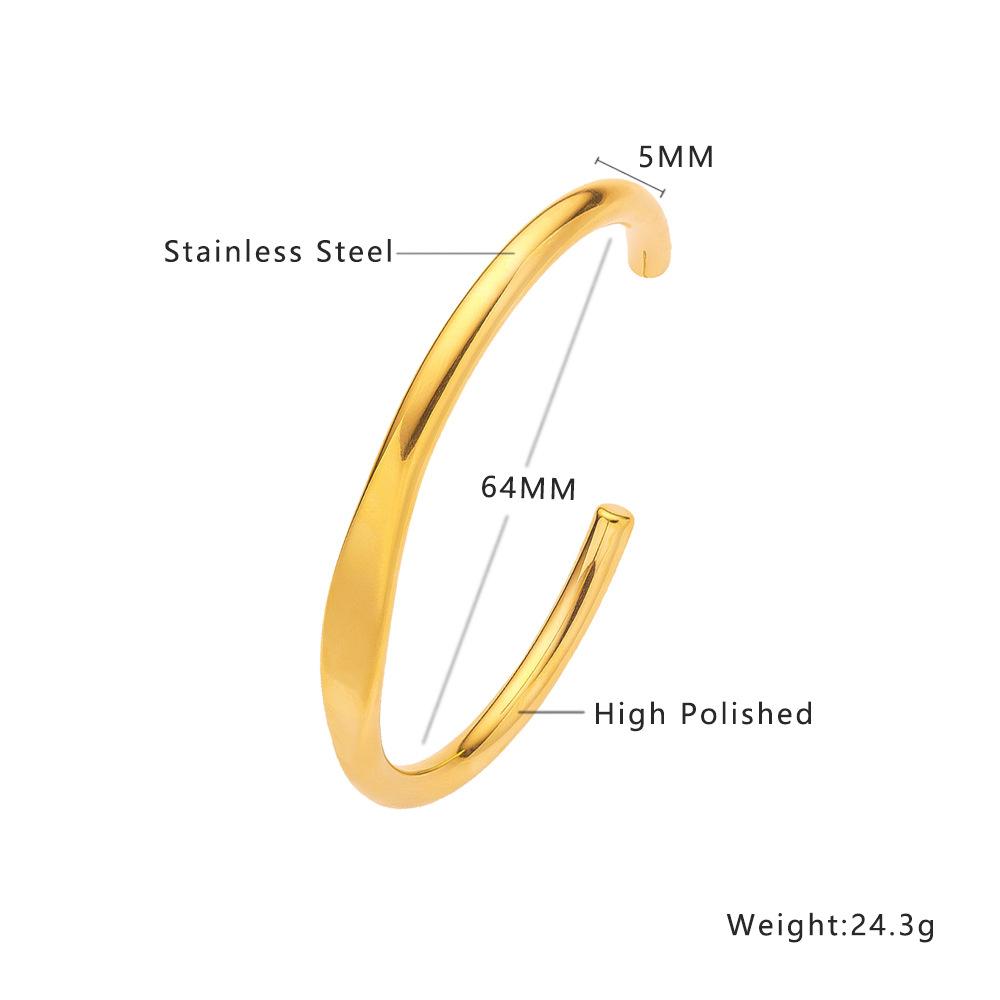 European and American Retro Gold Bracelet Irregular, Bracelet C-shaped Opening, Adjustable Bracelet Women
