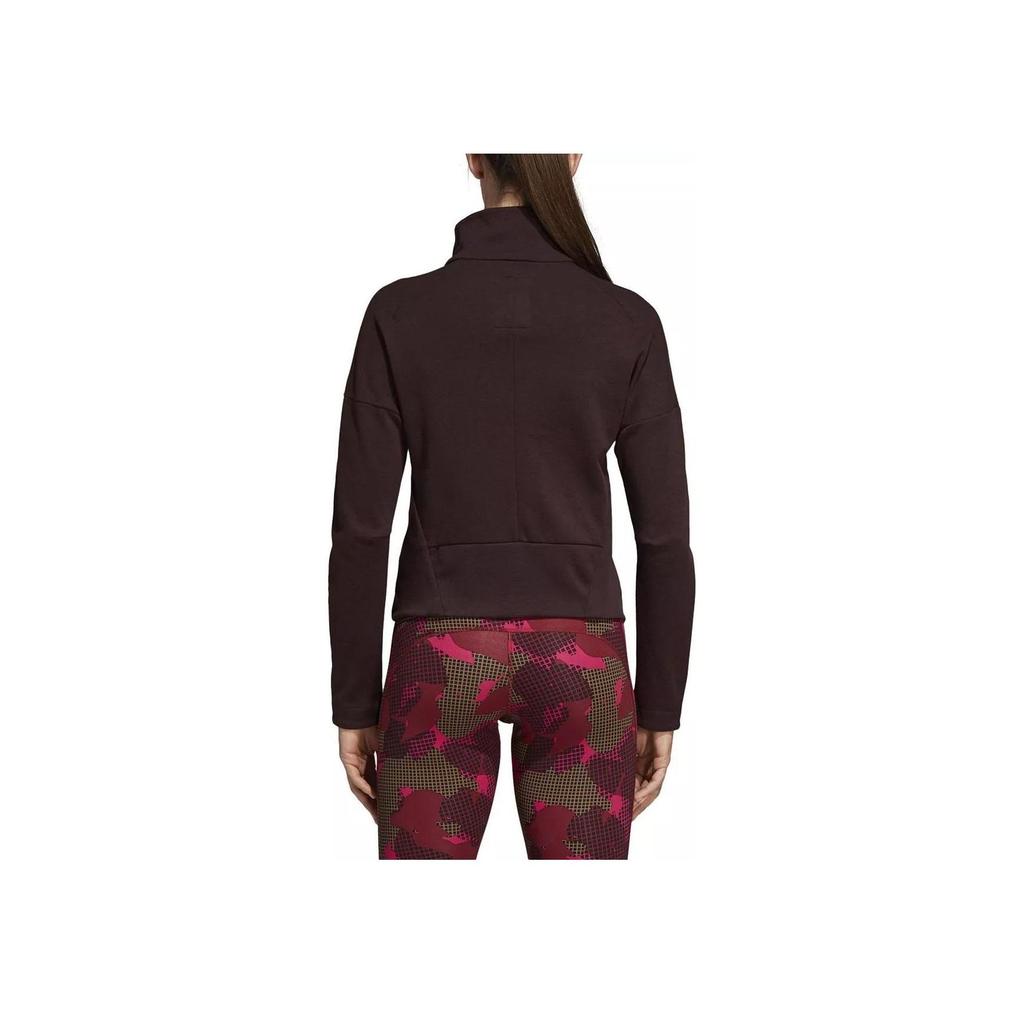 adidas Stella McCartney Soft Touch Solid Color Jacket, Women Comfortable Breathable Daily Sports Casual Night Red Black Outerwear CZ8999