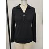 Casual Loose Knitted V Neck Zipper Long Sleeve T Shirt For Women