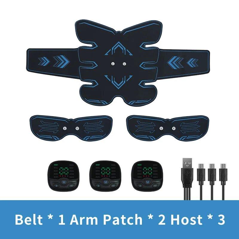 EMS Wireless Muscle Stimulator Trainer Belt Abs Toner Body Slim Workout Electric Weight Loss Stickers Fat Burn Home Gym Fitness