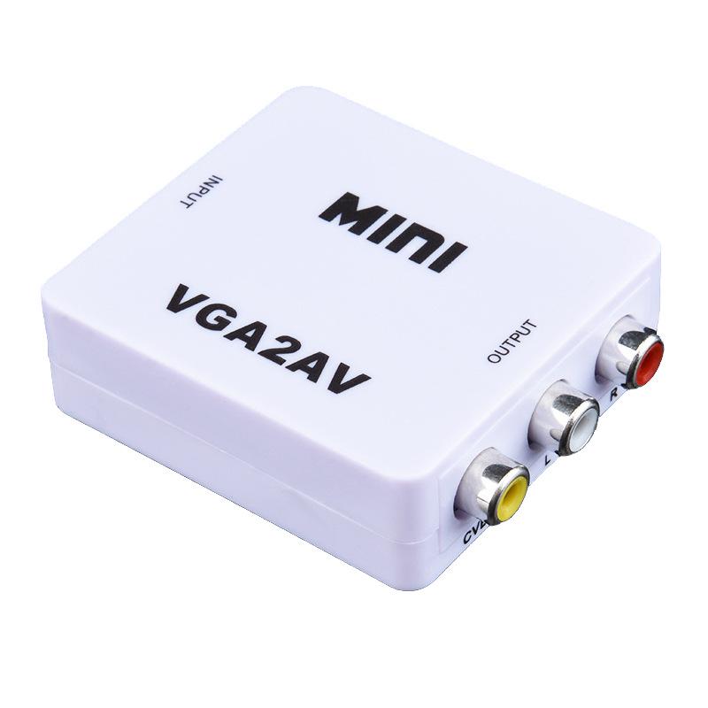 VGA na AV Video Konvertor a 3RCA Přepínač pro Připojení PC k TV