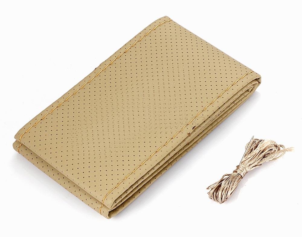 Car Steering Wheel Cover Ultrafine Fiber Leather Hand Sewing DIY Steering-wheel Covers For Ford Focus 2 3 Kia Benz Smart Nissan