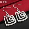925 Sterling Silver Threaded Pendant Earrings Fashion Gift Jewelry