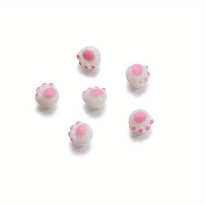 Acrylic Carbon Burned Cat Paw Print Beads for DIY Jewelry & Accessories.