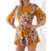 Elegante Tuta da Donna con Stampa Floreale Senza Schiena per Look Estivi Chic