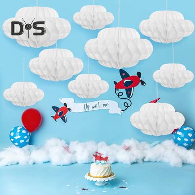 Hängende Wabenwolken-Dekoration, 3D-künstliche Wolken, Wabenornamente für Hochzeit, Geburtstag, Kinderzimmer, Babyparty-Dekor