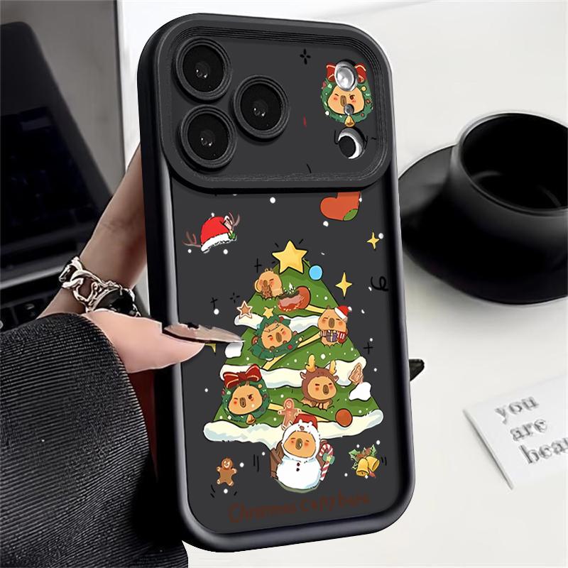 Cartoon Weihnachtsbaum Handyhülle für iPhone Air 16e 17 16 15 Pro Max 14 13 Pro Max 17 12 11 Stoßfeste Weiche Silikonhülle