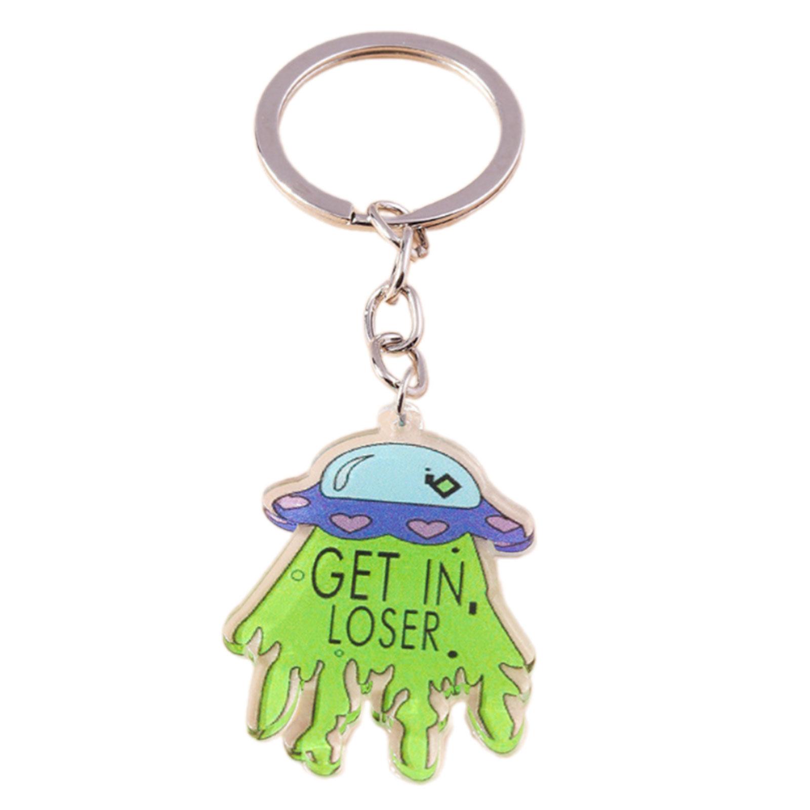 

Стильный акриловый брелок НЛО Минималистичный научно-фантастический дизайн Легкий Элегантный аксессуар для ключей Подарок Незаменимый для повседневного использования зелёный