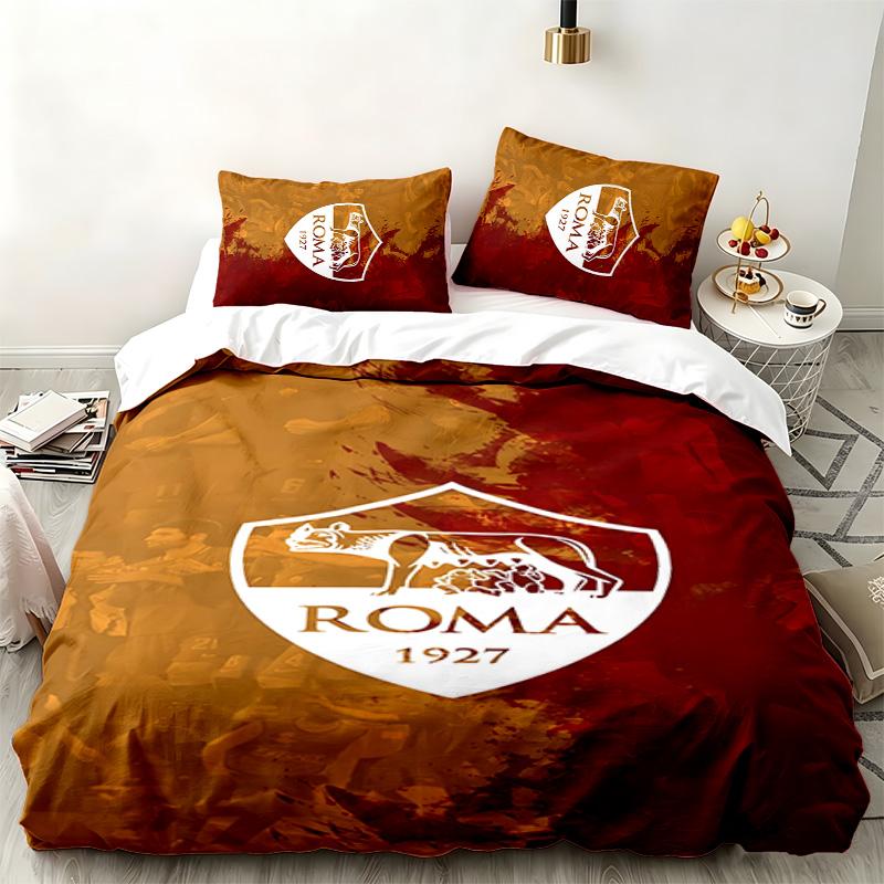 Ensemble 3 pièces A.S. Roma Parfait pour la chambre à coucher Ensemble de literie confortable comprenant une housse de couette et deux taies d'oreiller Idéal comme cadeau d'anniversaire ou de Noël