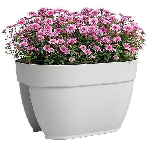 ARTEVASI Jardinière balcon CAPRI CAMPANA - 40 ma - Blanc - 39 x 25,6 x 22,5 cm