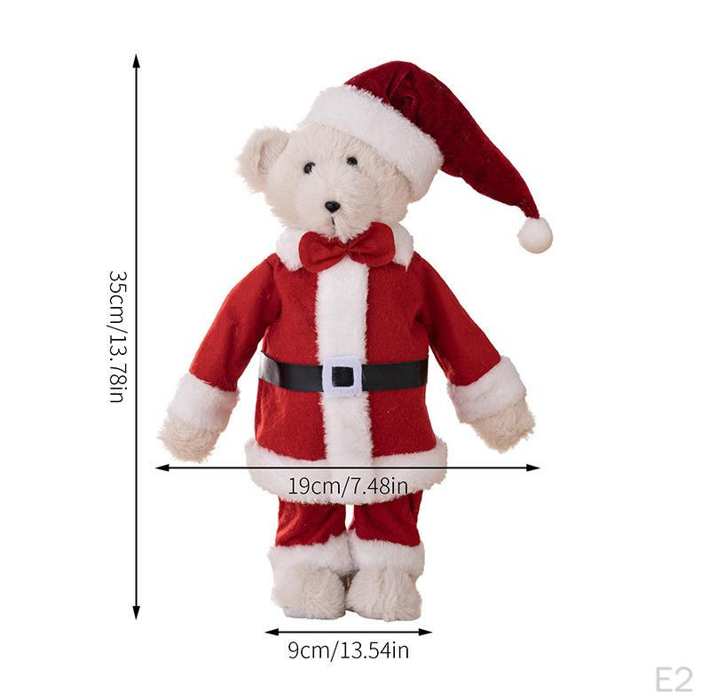 Christmas Bear Plush Stuffed Xmas Party Favors Animals Cute for Holiday