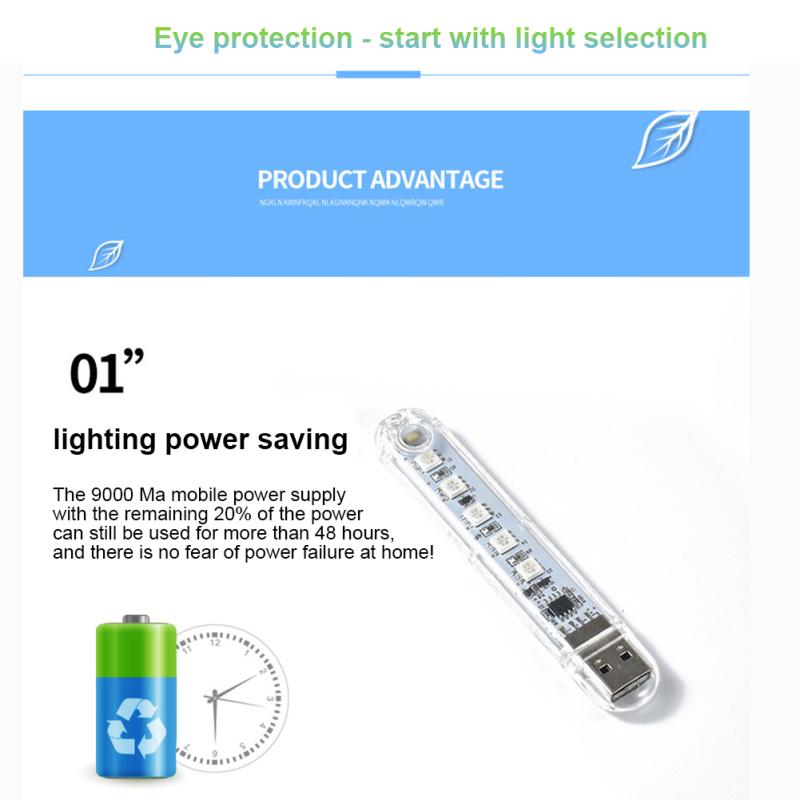Usb Colorful Night Light High Brightness Energy Saving Long Service Life Key Switch Led Lamps