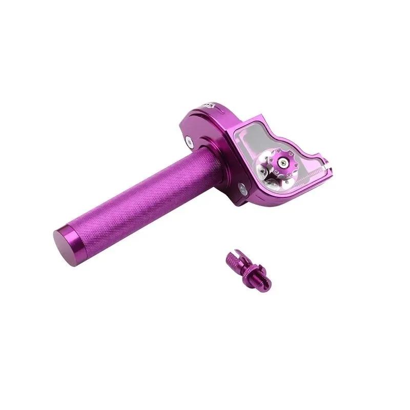 22mm CNC Aluminum Accelerator Throttle Twist Grips Throttle Cable For 50 70 110 125 250 350 Dirt Bike Motorcycle Parts,Purple..