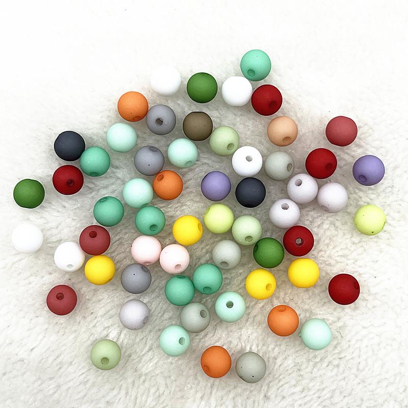 New 4mm/6mm/8mm Round Acrylic Matte Beads Loose Spacer Beads for Jewelry Making DIY Handmade Bracelets Accessory