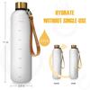 New 1L Water Bottle with Time Stamp BPA Free Reusable Fitness Sports Outdoor Travel Leakproof Water Cup Frosted Kettle