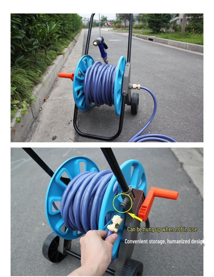 Garden Watering Hose Reel Cart with Storage Rack