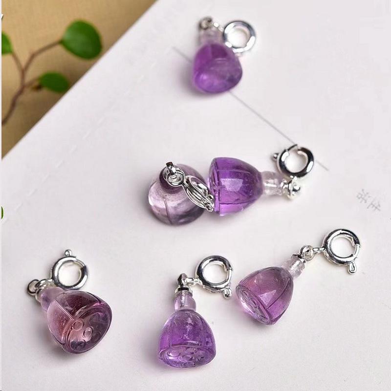 Amethyst Butterfly Flower Charm: Buddha, Nine-Tailed Fox, Cat, Rabbit, Crystal Bear Pendant