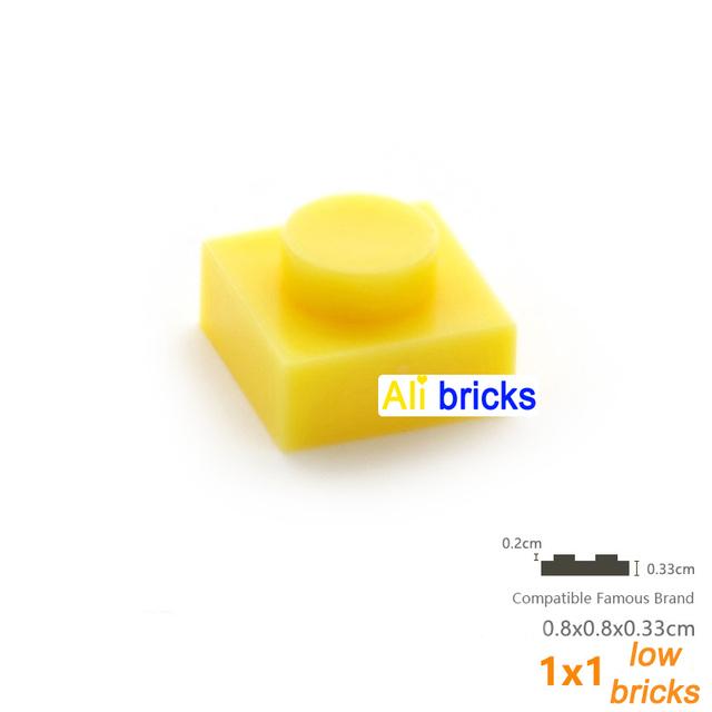 Brown Color Plate 1x1 3024 Building Block Part Brick for Kids Pixel Art Remix Painting QR Code Gift Children DIY Toys