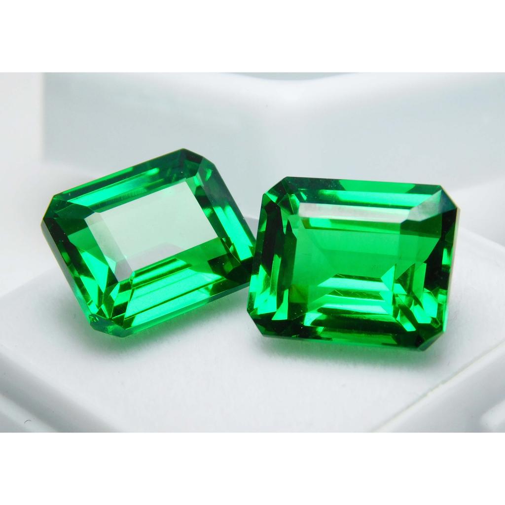 20 Ct Natural Tourmaline Green Emerald Shape Certifeid Loose Gemstones Pair A-2125