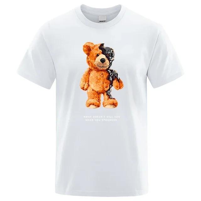 T shirt Men Short Sleeve Teddy Bear Show You What I Am Really Look Like T-Shirt Oversized Cotton Tees Fashion Casual Clothing
