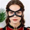 1pc Half-Face Cat-Eye Costume Mask for Women, Black Faux Leather Cat Mask for Masquerade, Halloween Party, And Cosplay