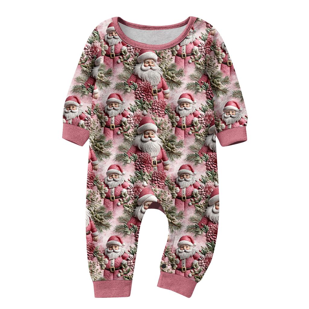 Matching Family Christmas Print Flannel Homewear Set Long-Sleeve Top And Pants