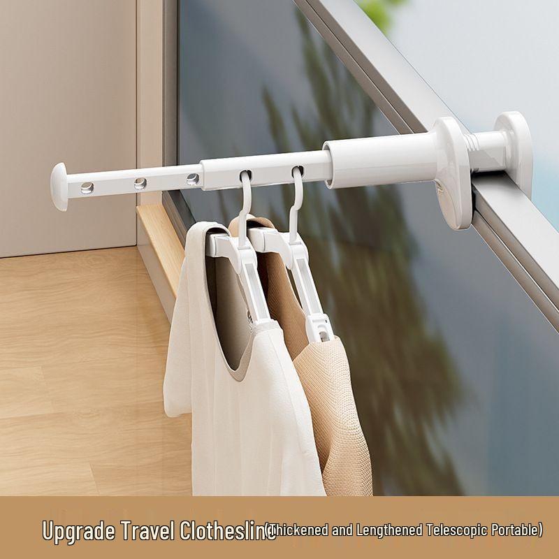 Portable Folding Clothes Hanger: 5-Hole Travel Clothes Drying Rack for Business and Tourist Use