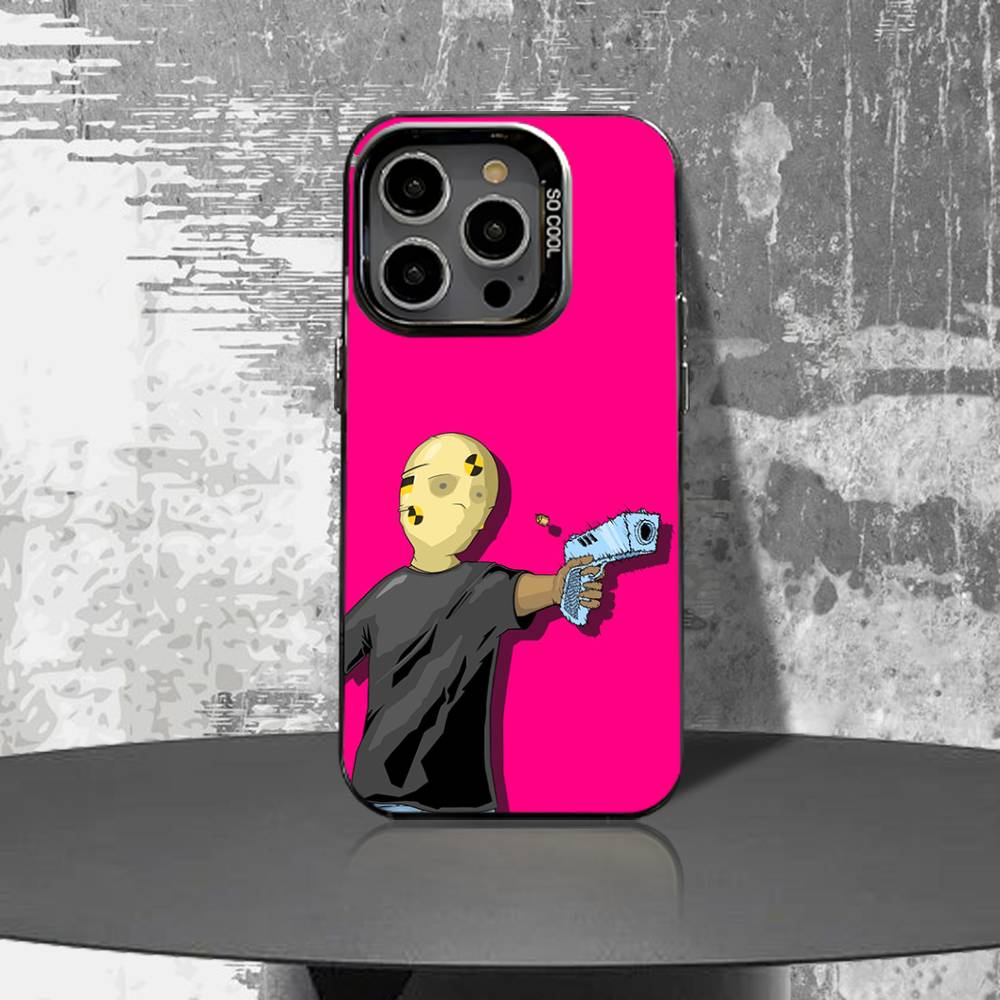 A-ASAPS R-Rocky Phone Case For iPhone 16,15,14,13,12,11,Pro,XS,Max,Plus,Mini,SE4,E Black Matte Shockproof Cover