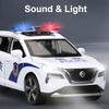1:32 X-Trail Car Model Toys SWAT Trailing RV Alloy Diecast Polic Cars Sound Light Pull Back Doors Opened Toy Vehicle Boy Gifts