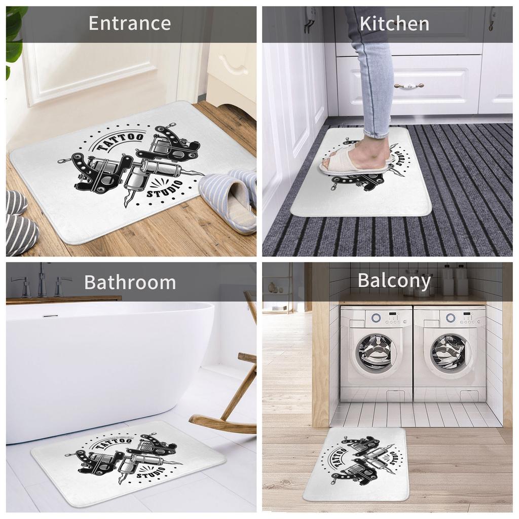 Tattoo Studio Front Door Mat Anti-Slip Outdoor Quick Dry Doormat Kitchen Balcony Entrance Rug Carpet