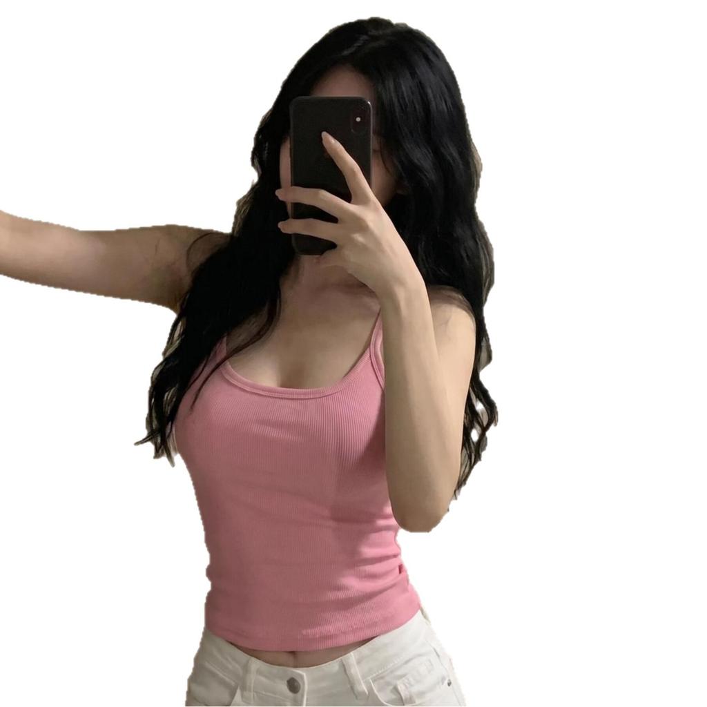 Summer new pure desire wind sling vest female slim and thin off-the-shoulder design versatile temperament top