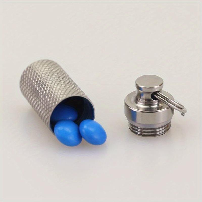 Mini Titanium Alloy Sealed Waterproof Medicine Bottle Keychain, Compact Carry-on Decorative Keychain for Camping and Travel Accessories