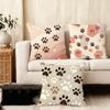 Paw Cute Cushion Cover Plush Fabric Soft DoubleSided Printed Sofa Warm Winter Home Child Gift Pillow Case