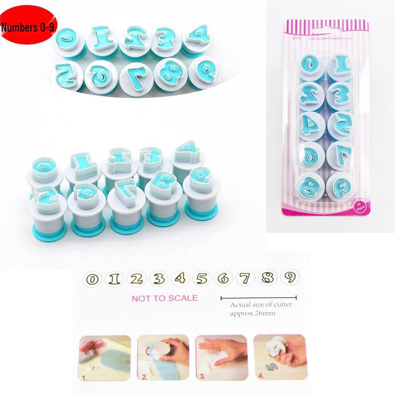 26-Piece Alphabet & Number Baking Molds for Cookies, Fondant & Chocolate